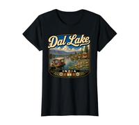 Dal Lake India Cachemira Viajes Srinagar Lake Gráfico Camiseta gráfica económica, Mujer, Negro, M