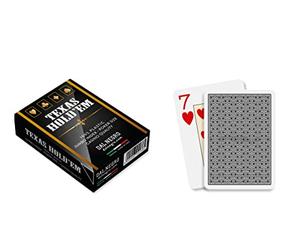 Dal Negro - Baraja de Cartas Profesionales de Poker Texas Hold'em Casino Quality, plastificadas e Impermeables, 1 baraja de 55 Jumbo Index con Jolly, Retro Negro, Made in Italy