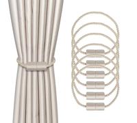 Dalababa 6 Piezas Alzapaños Cortinas Magnéticos, Abrazaderas para Cortinas, Cordones de sujeción para Decoración del Hogar, Oficinas, Hoteles (Beige)