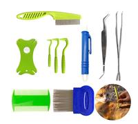 DALAETUS 10piezas Pinzas para Garrapatas Set, Inoxidable Gancho para Garrapatas para Humanos, Perros, Gatos, Dientes Finos Peine para Piojos Y Pulgas para Perros, ProteccióN contra Garrapatas