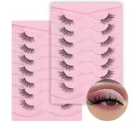 DALAETUS 14 Pares Pestañas Postizas Naturales Set, Pestañas Ojo De Gato Cómodas, Media Pestañas Postizas Reutilizables para Maquillaje Fiesta Citas Bodas