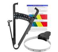 DALAETUS 2 Piezas Cinta Métrica y Medidor de Grasa Corporal, Retráctil Cinta Métrica Suave para Sastre Costura, Medición del cuerpo y del Porcentaje de Grasa Corporal(150CM/60Pulgadas, Negro)