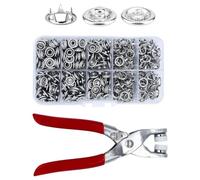 DALAETUS 200 Corchetes de Presión Sets con 1 Alicate, Botones de Presión, Botones de Presion Metalicos para Costura Ropa Bebé Bolso Bricolaje Chaqueta Vaquero Manualidade