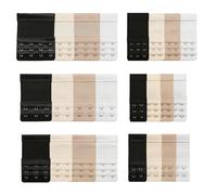 DALAETUS 24 Piezas Mujer Extensor Sujetador Set, Elástico Alargador Sujetador, Suaves Sujetador Extensor, Adaptador Sujetador (Blanco + Negro + Color Piel + Albaricoque)