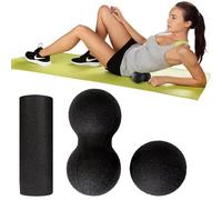 DALAETUS 3 Piezas Bolas de Masaje Juego, Automasaje Rodillo de Masaje, Pelota Doble para Miofascial, Bolas de Masaje Lacrosse para Columna Vertebral, Pies, Espalda, Cuello