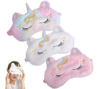 DALAETUS 3 Piezas Unicornio Mascara Set, Antifaz, Antifaz para Dormir para Avión Tren Hotel Descanso Siesta Hombres Mujeres Viajar Niña