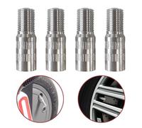 DALAETUS 4 Piezas Extensiones de Válvula Coche, Prolongadores de Válvula 27 mm, Adaptador de Extensión de Valvula con Rosca, Adaptador de Válvula Cobre para Scooter, Coche, Moto
