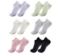 DALAETUS 6 Pares Calcetines Yoga Antideslizantes, Calcetines Pilates para Mujeres y Hombres, Calcetines Antideslizantes, Calcetines Tobilleros Anticaídas para Danza, Pilates, Yoga