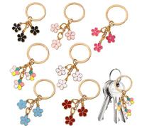 DALAETUS 7 Piezas Llavero Flor Para Mujeres, Lindos Llaveros De Flore Para Niñas Regalo. Unisex Llavero De Margarita Para Niñas Regalo, Llavero Colgante Decoración Para Mochilas(7 Colores)