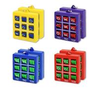 DALAETUS 8 Piezas Llaveros Tic Tac Toe Set, Llaveros de Tres en Raya, Llaveros de Plástico, Regalos de Fiestas de Cumpleaños Niños Chicos Chicas (Rojos Azules Amarillos Morados)