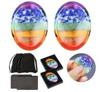 DALAETUS 8 Piezas Piedras Preciosas Set, Cristales Curativos con Bolsa de Almacenamiento, Caja, Tarjeta, Piedras de Preocupación de los 7 Chakras para la Meditación y el Equilibrio Reiki (Arcoíris)