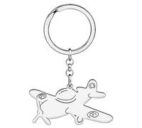 DALANE Acero Inoxidable Llaveros Avión Llavero Coche Joyería para Mujeres Niñas Charms Regalos (Avión Oropeller Plateado)