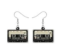 DALANE Acrílico Divertido Vintage Radio Cassette Cinta Pendientes Joyería Retro para Mujeres Niñas 80s 90s Regalos Nostálgicos Regalos Fiesta (Negro)