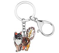 DALANE Aleación de Esmalte Dulce Gato Llaveros Gatito Coche Llaveros Mascotas Joyería Regalos para Mujeres Niñas Monedero Charms (Marrón)