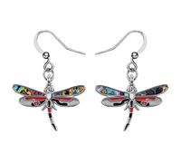 DALANE Esmalte de Aleación Libélula Voladora Pendientes Dangle Verano Insectos Joyería para Mujeres Niñas Niños Charms Regalos (Negro)