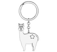 DALANE Llavero de Acero Inoxidable Linda Alpaca Joyería de Moda Regalos de Alpaca para las Mujeres Niñas Encantos Coche Llavero Fiesta Favores (Chapado Plateado)