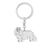 DALANE Llaveros Acero Inoxidable lindas Razas Perros Cachorro Pug Chihuahua Llavero Perro Mascotas Joyería Regalos para Mujeres Niñas (Cavalier King Charles Spaniel Plateado)