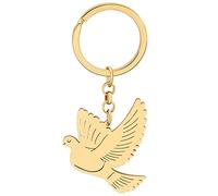 DALANE Llaveros Palomas Lindas Llavero Acero Inoxidable Palomas Pájaro Regalos Joyería para Mujeres Niñas Bolso Charms (Chapado en Oro)