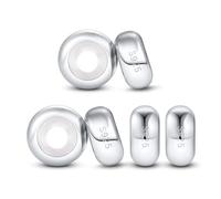 DALARAN Abalorio espaciador de plata de ley 925 para mujer, 7.5 mm x 3.67 mm, 6 Stück, Plata de ley, No es una piedra preciosa