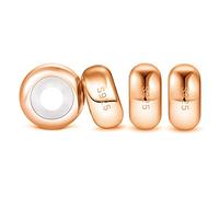 DALARAN Abalorios de plata de ley 925 para pulsera Pandora, Diamètre < 3,5 mm, Oro rosa Caucho Plata de ley Plata, Sin piedra preciosa