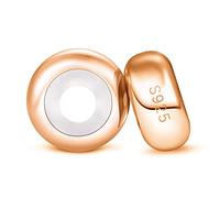 DALARAN Abalorios de plata de ley 925 para pulsera Pandora, Plata de ley Oro rosa Caucho, Circonita cúbica