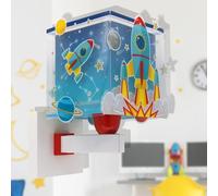 DALBER Aplique Infantil Pared Rocket Cohete Azul 63359 E27 15W | Lámpara aplique de pared con instalación directa a la corriente o mediante cable con interruptor incluido.