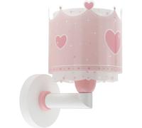 Dalber Lámpara Aplique Pared Infantil Corona Princesa Rosa 61109 | Lámpara aplique de pared con instalación directa a la corriente o mediante cable con interruptor incluido. Little Queen