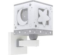 Dalber Lámpara Aplique Pared Infantil Moonlight Gris 63239E E27 | Lámpara aplique de pared con instalación directa a la corriente o mediante cable con interruptor incluido.
