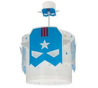 Dalber Lámpara De Techo Colgante Infantil Blue Hero Superhéroe, habitación niños, brilla en la oscuridad, 61812M, E27