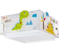 Dalber Lámpara Plafón De Techo Infantil Dinos Dinosaurios Animales, Plafones Infantiles, 73456M, E27-2 x 15W