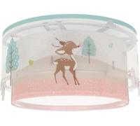Dalber Lámpara Plafón De Techo Infantil Loving Deer Ciervo animales rosa, 61276M, Plafones Infantiles, E27-2 x 15W