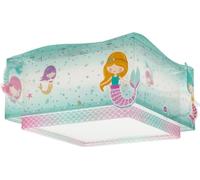 Dalber Lámpara Plafón De Techo Infantil Mermaids Sirenas, Plafones Infantiles, E27-2 x 15W, 63446M