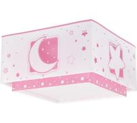 Dalber Lámpara Plafón De Techo Infantil Moonlight Luna y Estrellas Rosa, Plafones Infantiles, 63236MS, E27-2 x 15W
