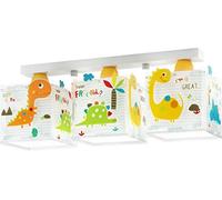 Dalber Lámpara infantil Plafón de techo 3 Luces Dinos Dinosaurios Multicolor Animales, 73453, E27