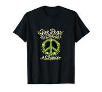 Dale a los Guisantes una Oportunidad Country Farm Juego de Palabras de Paz con Signo de Paz Camiseta