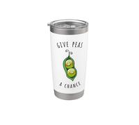 Dale a los guisantes una oportunidad de paz vegetal Vaso térmico de acero inoxidable de doble pared