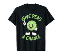 Dale a los Guisantes una Oportunidad Sonriendo Guisante Juego de Palabras gráfico Camiseta