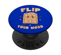 Dale la Vuelta a tu Estado de ánimo Lindo Juego de Palabras con gofres PopSockets PopGrip Adhesivo