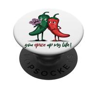 Dale sabor a mi vida Lindo Amor Chili PopSockets PopGrip Adhesivo