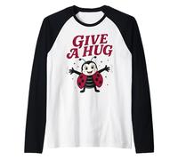 Dale un Abrazo a Ladybug, Feliz y Divertido último día de Verano Escolar Camiseta Manga Raglan
