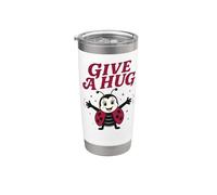 Dale un abrazo a Ladybug, feliz y divertido último día de verano escolar Vaso térmico de acero inoxidable de doble pared