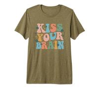 Dale un Beso a tu Cerebro, inspira, educa, Genial, Retro, Vintage Camiseta Premium