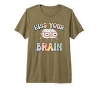 Dale un Beso a tu Cerebro, inspira, educa, Genial, Retro, Vintage Camiseta Premium