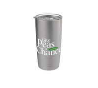 Dale una oportunidad a los guisantes - Juego de palabras sarcástico divertido vegetariano - Anillos Vaso térmico de acero inoxidable de doble pared