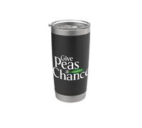 Dale una oportunidad a los guisantes - Juego de palabras sarcástico divertido vegetariano - Anillos Vaso térmico de acero inoxidable de doble pared
