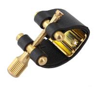 Dale vida a tu boquilla para saxofón soprano con clip de ligadura de cuero (A)