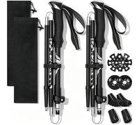 Dalephoric 2 Piezas Bastones de Senderismo, Bastones Trekking de Aluminio, Ajustables 110-130cm, Bastones Marcha Nordica con 4 Pares de Topes Goma, Palos Senderismo para Montaña, Excursiones, Esquí