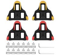 Dalephoric 4 Piezas Calas de Ciclismo, Tacos de Bicicleta para SPD SL Calas Pedales, Resistente al Desgaste y Antideslizante, para Pedales de Bicicleta de Carretera, Zapatillas (2 Amarillo y 2 Rojo)