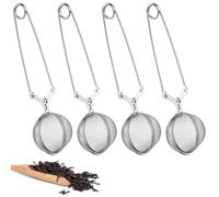 Dalephoric 4 Piezas Infusor de Bola de Té, Bolas de Té de Acero Inoxidable, Infusor de Té, Pinza de Filtro de Té, Reutilizable, Bolas Infusoras para Hojas Sueltas, Especias, Hierbas y Condimentos