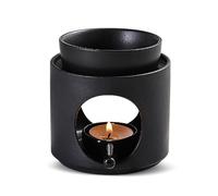 Dalephoric Quemador de Aceite, Quemador Aceites Esenciales de Cerámica, Quemadores de Cera con Cuchara de Velas, Calentador de Fragancia, para Aromaterapia, Decoración del Hogar, Negro